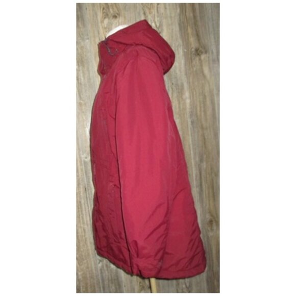 Lands' End Button & Zip Jacket Sz M 10-12 Cinch Waist Hooded Squall Protect - Picture 3 of 16
